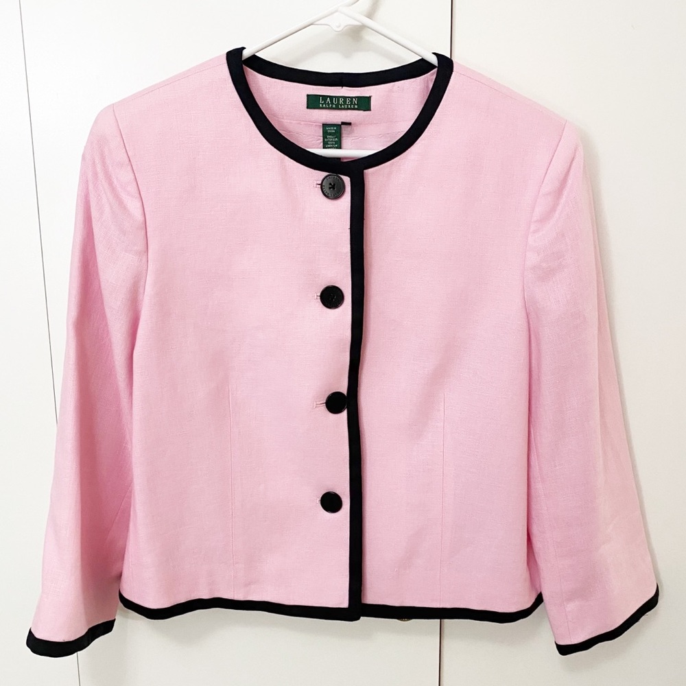 Lauren Ralph Lauren Collarless Pink  Jacket